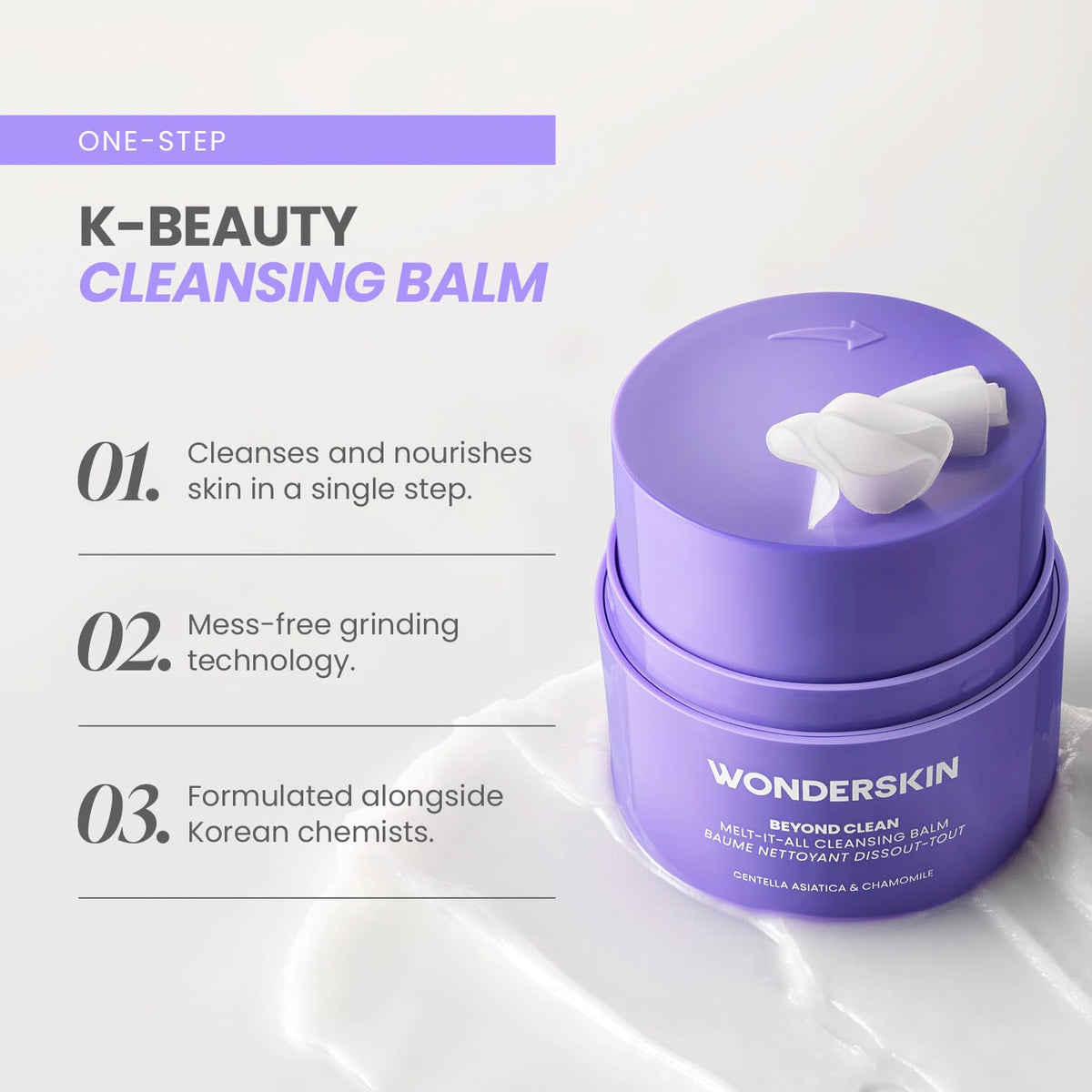 Wonderskin Cleansing Balm - Melt It All Balm to Milk Makeup Remover, Gentle Hydrating Face Cleanser with Centella and Chamomile Wonderskin buy supplements Au