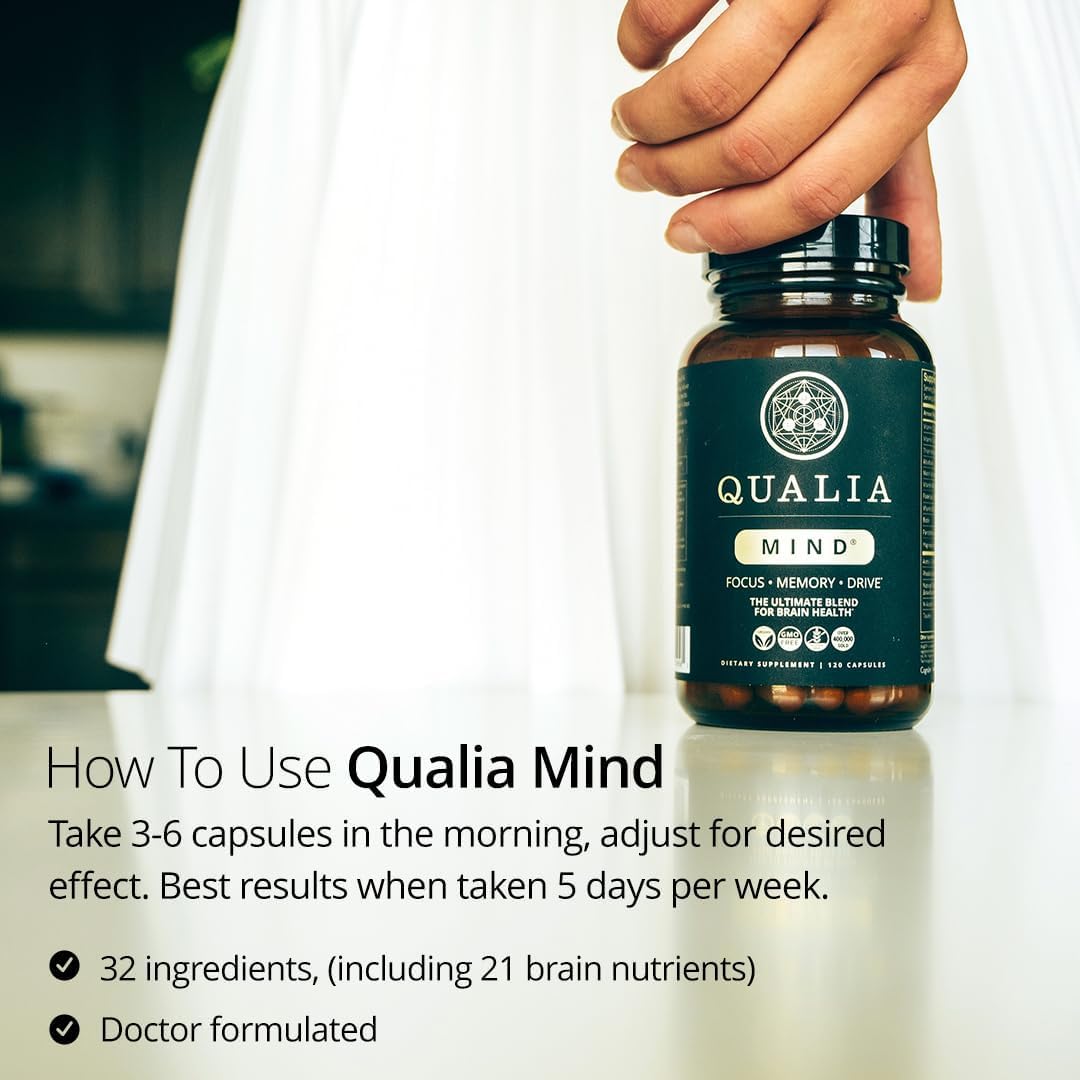 Qualia Mind — Beat Brain Fog | Doctor-Formulated Premium Brain Nourishment | Fuel Focus, Drive & Energy | 32 Ingredients Including Lion’s Mane, Cognizin™️, Ginkgo & More| 2 Week Supply* QUALIA LIFE SCIENCESBuy Supplements Australia