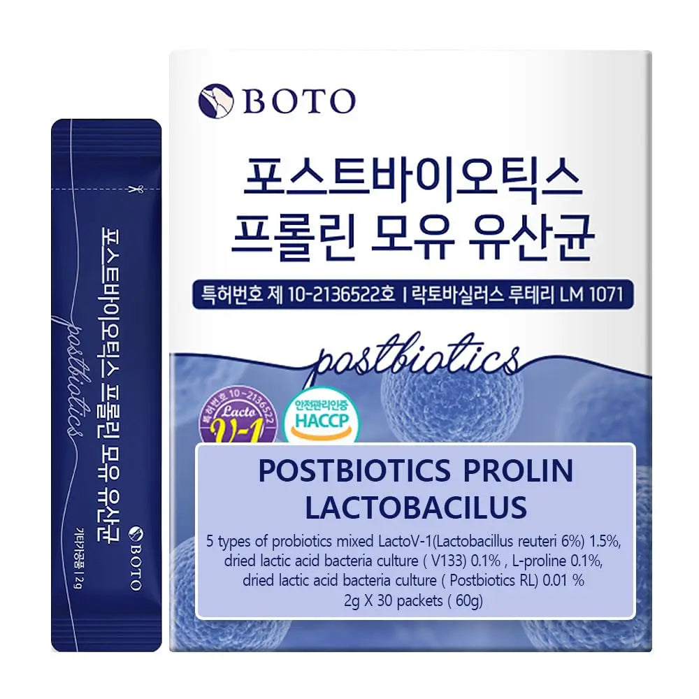 ZIOSTAND BOTO Korean Care it Probiotics Natural Prebiotics Proline Breast Milk Lactobacillus, Colon Cleanse, Immunity Support - 1 Month (30 of Pack, PostBiotics) ZIOSTANDBuy Supplements Australia
