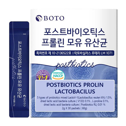 ZIOSTAND BOTO Korean Care it Probiotics Natural Prebiotics Proline Breast Milk Lactobacillus, Colon Cleanse, Immunity Support - 1 Month (30 of Pack, PostBiotics) ZIOSTANDBuy Supplements Australia