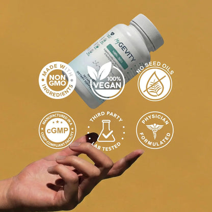 NMN 500mg per Serving – Over 99% Purity – Nicotinamide Mononucleotide Capsules for NAD+ Support, Cellular Energy & Healthy Aging – Vegan, Non-GMO, cGMP Certified Facility, Made in USA – 60 Capsules MyGevityBuy Supplements Australia