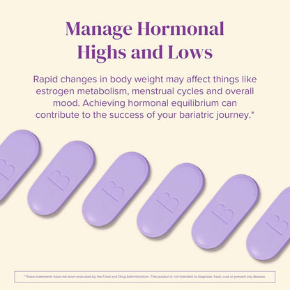 BariMelts Hormonal Balance+ for GLP-1 Users and Bariatric Patients - DIM, NAC & Chasteberry Supports Hormone Balance for Women - 60 Smooth-Coated Caplets (1-Month Supply) BariMeltsBuy Supplements Australia