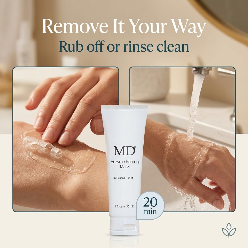 MD Enzyme Peeling Mask for Sensitive Skin - Gentle Exfoliating Gel with Papaya & Pineapple Enzymes - Professional Brightening Peel-Off Mask for Clear Pores and Smooth Texture - 30mL MD buy supplements Au