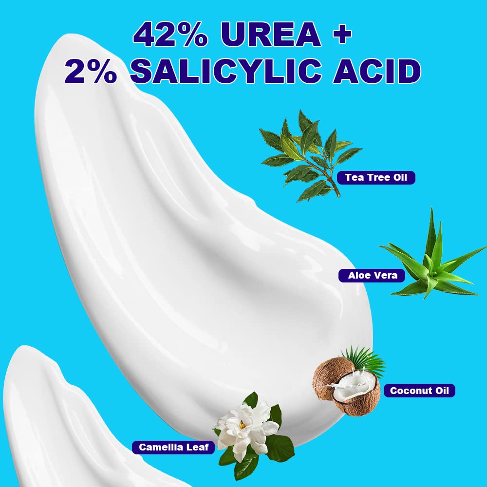 ASDToTio Urea Cream 42% - Premium Urea Foot Cream - With 2% Salicylic Acid, Tea Tree Oil, Shea Butter, Aloe Vera - For Feet, Hands, Heels, Elbows, Knees and More - 4 oz ASDToTio buy supplements Au