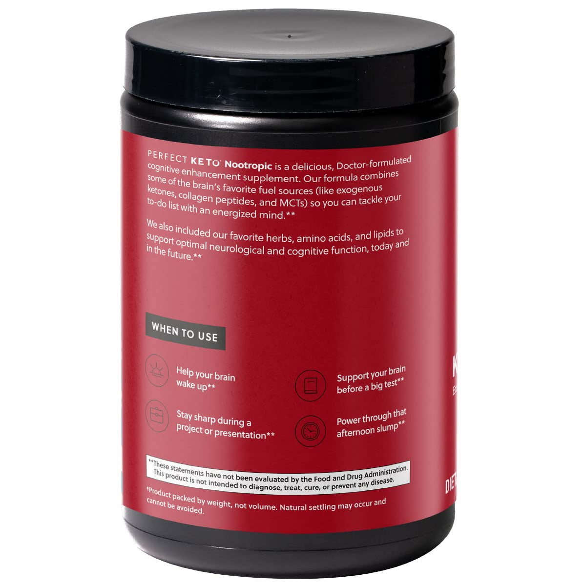 Perfect Keto Nootropic Brain Support, Caffeine Free Focus and Energy Supplement with Alpha Lipoic Acid, L Theanine, Ginkgo Biloba, Alpha GPC, MCT's, Collagen, Ketones, Chocolate Drink Mix, 15 Servings Perfect KetoBuy Supplements Australia