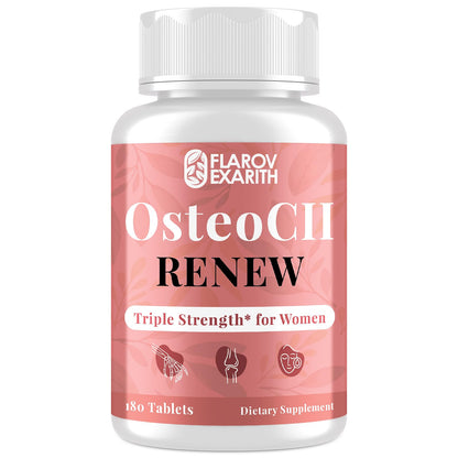 Joint Supplements for Women OsteoCII Renew Triple Strength – Advanced Joint, Bone & Skin Formula – Collagen, Glucosamine, Chondroitin, Calcium, MK-7, Vitamin D3, Hyaluronic Acid, 180 Tablets FlarovexarithBuy Supplements Australia