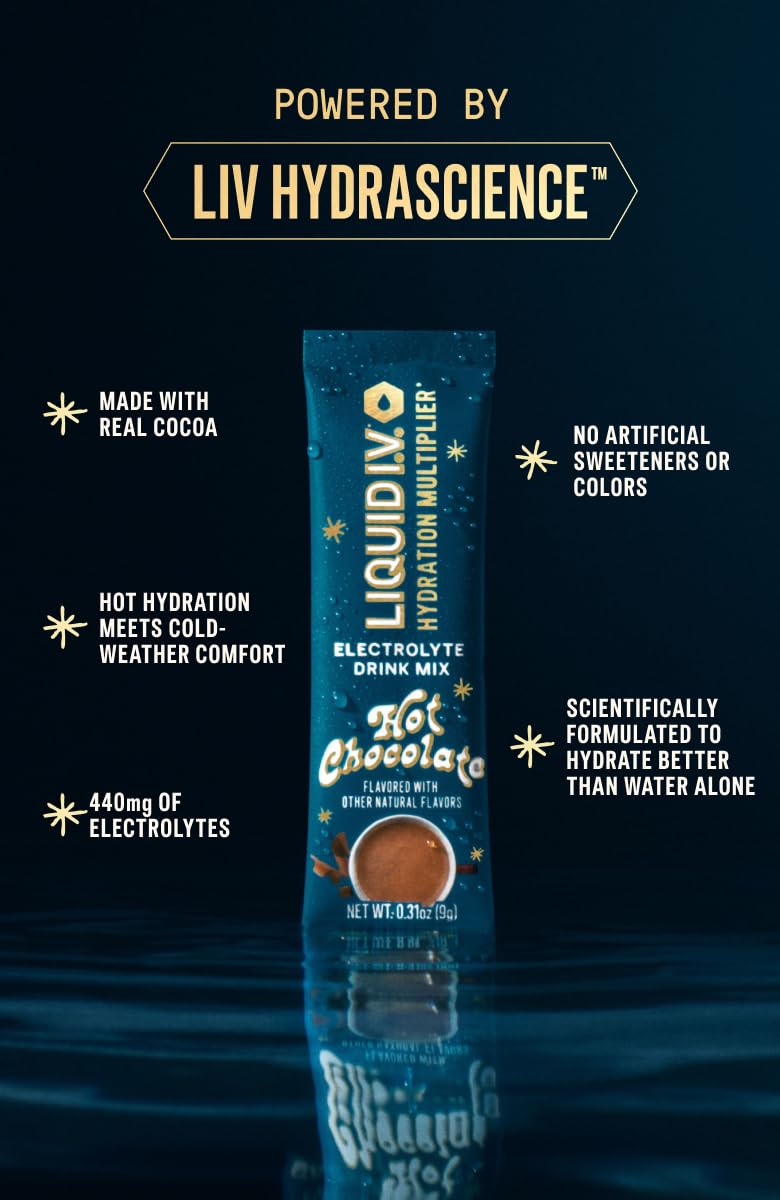 Liquid I.V.® Hydration Multiplier Hot Chocolate | Limited Edition Electrolyte Powder Drink | 2 Pack (12 Servings) Liquid I.V.Buy Supplements Australia
