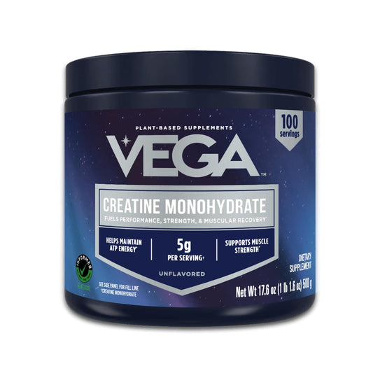 Vega Creatine Monohydrate Micronized Powder, Pure Unflavored, 100 Servings, 5000mg Per Serving, 17.6 oz VegaBuy Supplements Australia