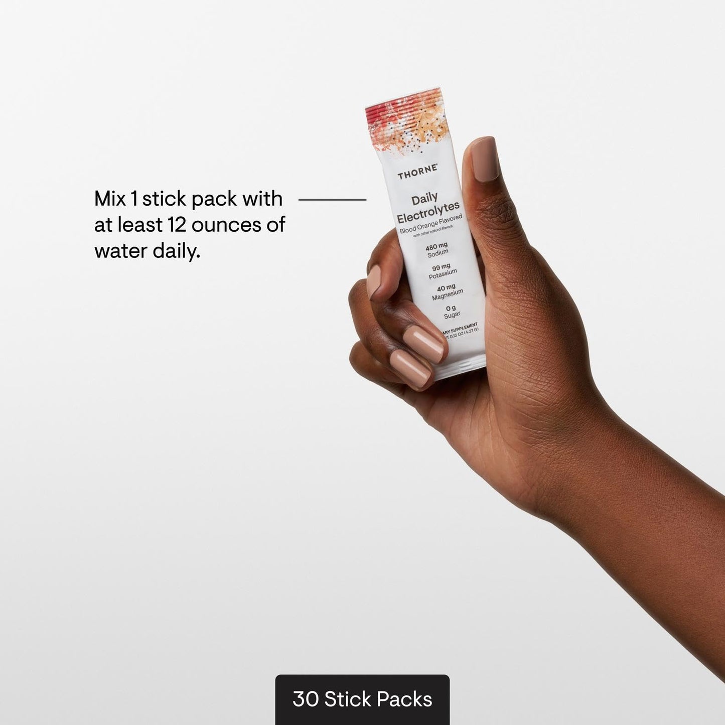 THORNE - Daily Electrolytes - Zero Sugar & Low-Calorie Electrolyte Powder Drink Mix - Flavors Derived from Natural Sources - NSF Certified for Sport - Blood Orange - 30 Stick Packs THORNEBuy Supplements Australia