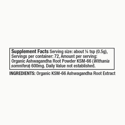 Moon Juice Organic Ashwagandha Supplement - Ashwagandha KSM-66 Root Powder Extract (15:1 Full-Spectrum) for Stress, Focus & Mood - Vegan, Non-GMO, Gluten-Free - 1.3 oz, 72 Servings Moon JuiceBuy Supplements Australia