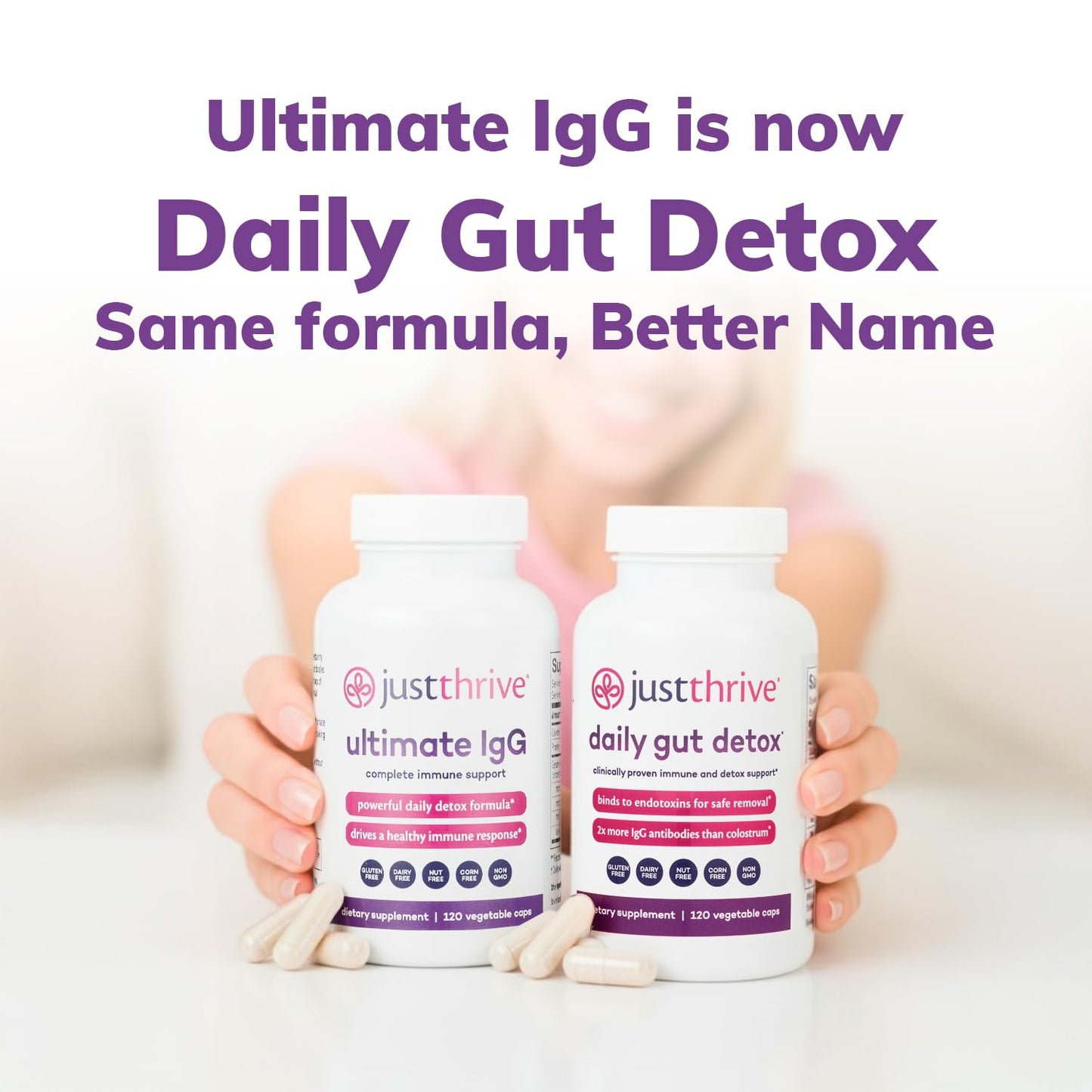 Daily Gut Detox - Ultra-Concentrated Detox & Immune Support Supplement with IgG Antibodies - Promotes Gut Health, Detoxification & Balanced Immune Response Just Thrive canada supplements