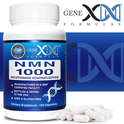 Genex Formulas NMN 1000mg - 99% Pure Shelf Stabilized Supplement Capsules for Increased NAD Levels & Healthy Aging, GMP Certified, 1000mg per Serving, 120 Capsules Genex FormulasBuy Supplements Australia