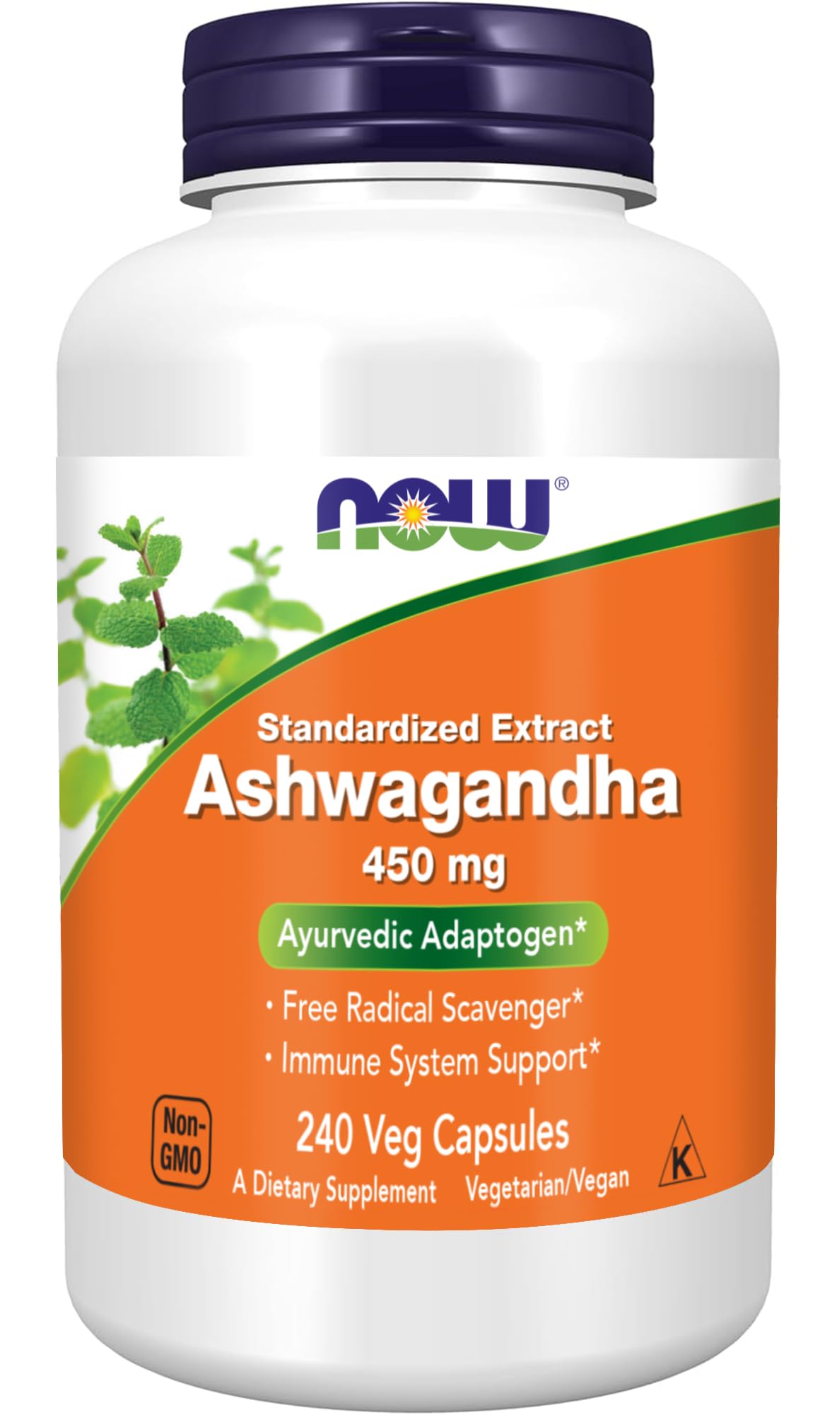 NOW Foods Ashwagandha Extract 450 mg Vegan, Kosher, Non-GMO - 240 Veg Capsules, NOW FoodsBuy Supplements Australia