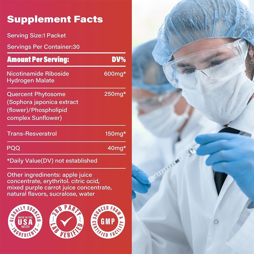 Zoone Nutra NAD Supplement 1200mg with Nicotinamide Riboside, PQQ & Resveratrol – Advanced Cellular Energy & Longevity Support – Anti-Aging Formula for Mental Clarity – 30 Packets Zoone NutraBuy Supplements Australia