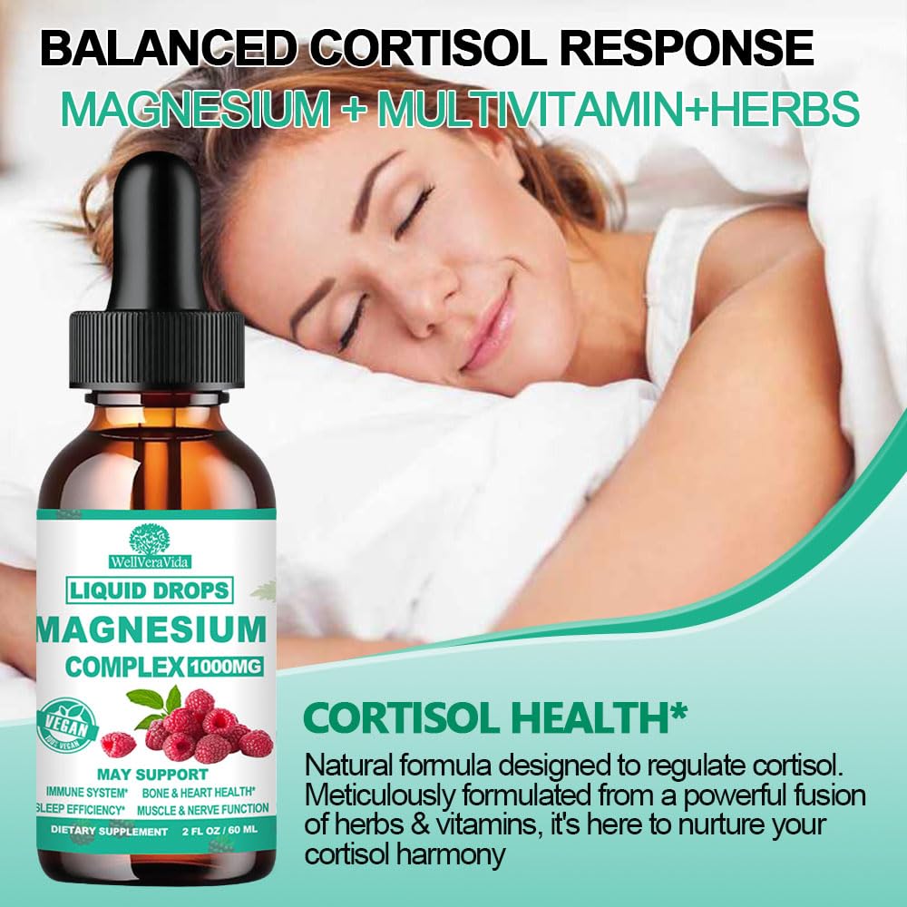 Cortisol Detox for Women & Men w. Super Calm 16-in-1 Magnesium, Theanine, Ashwagandha, St Johns Wort, Lemon Balm, Cortisol Wellness Liquid Drops for Balanced Cortisol, Harmone Balanced & Relaxation WellVeraVidaBuy Supplements Australia