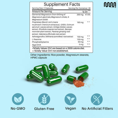 mastermedi Cortisol Supplements for Women and Men Support with Magnesium, Ashwagandha, Lion’s Mane & GABA – Adaptogenic Stress Relief & Mood Support – Non-GMO, No Fillers, Gluten-Free mastermediBuy Supplements Australia