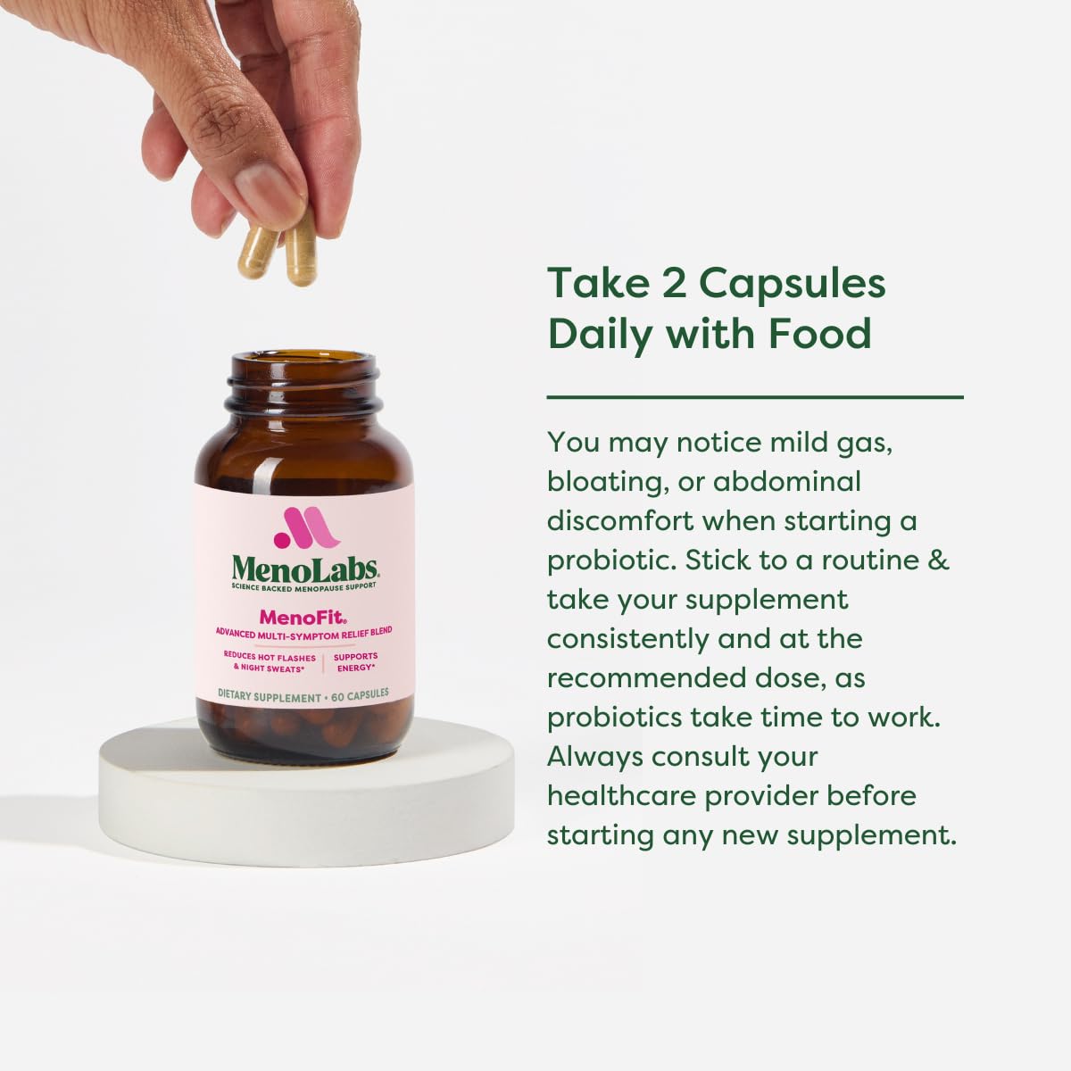 MENOLABS MenoFit, Menopause Supplements for Women - 60 Capsules - Advanced Women’s Probiotic with Vitamins and Red Clover for Gut Health, Hot Flashes and Hormone Balance for Women MENOLABSBuy Supplements Australia
