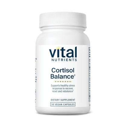 Vital Nutrients Cortisol Balance - Vegan Stress Relief Supplement - Cortisol Manager Supports Energy & Stress Levels - Ashwagandha & Magnesium for Relaxation - Gluten, Dairy, Soy Free - 30 Capsules Vital NutrientsBuy Supplements Australia