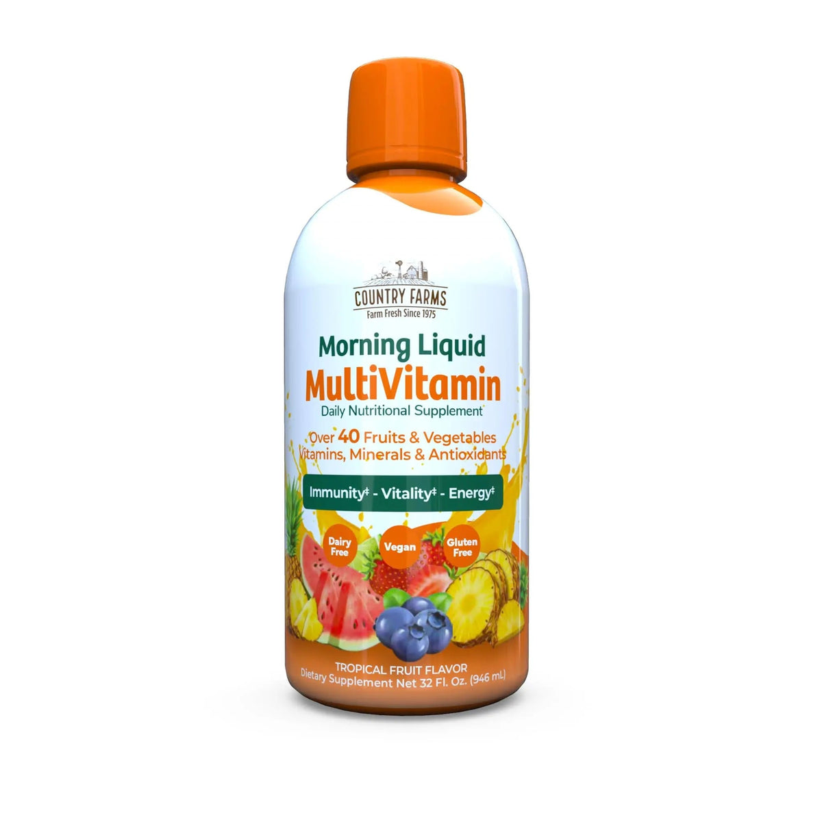Country Farms Liquid Multivitamin, Vitamins and Minerals for Immune Support and Energy, Herbal Blend, Vegan Country Farms