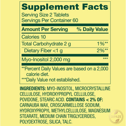 Spring Valley Hormone Balance Myo-Inositol 2000mg Dietary Supplement Tablets, 120 Count + Dipaze Gift (Container) Aus HealthcareBuy Supplements Australia
