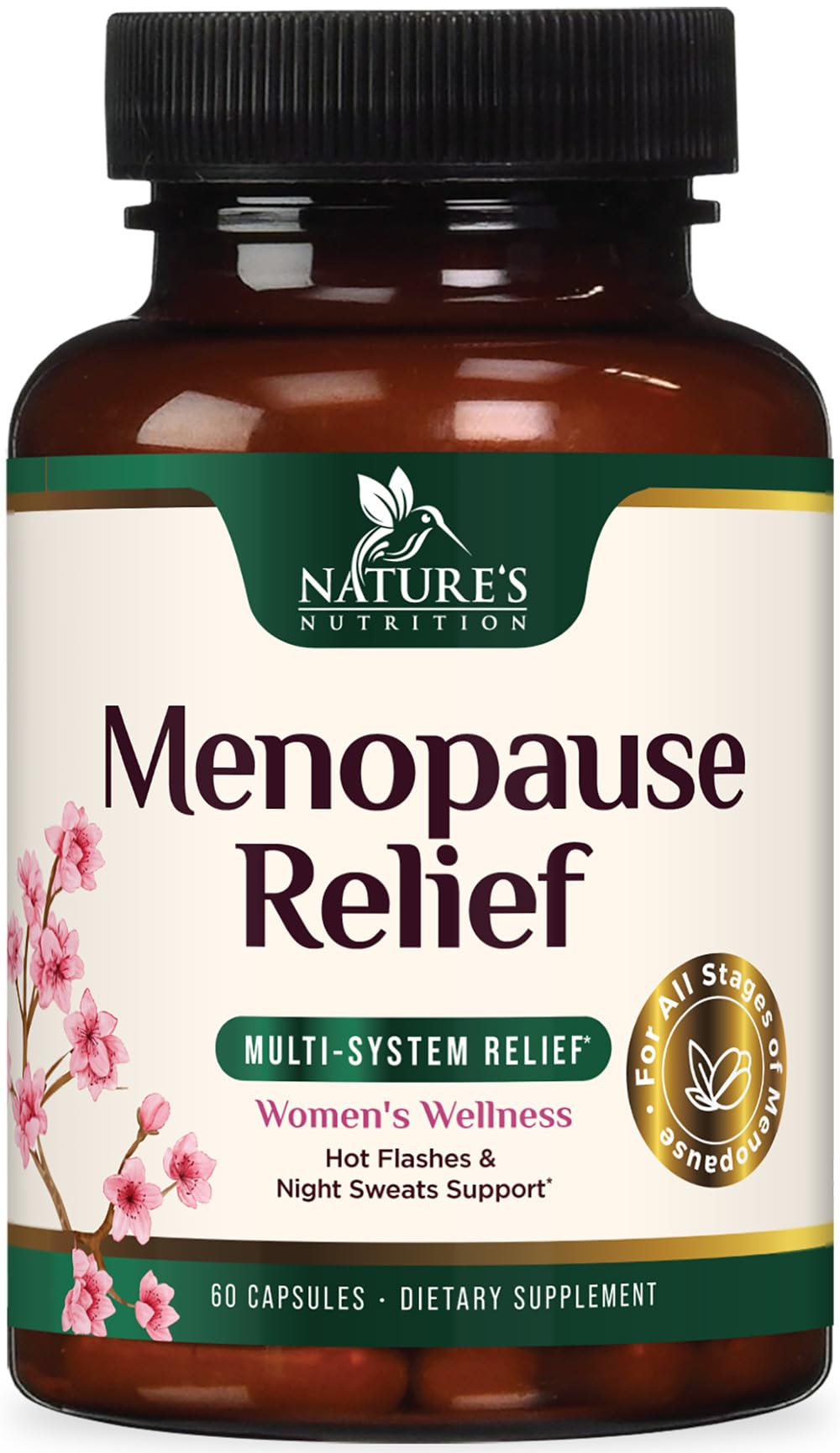 Menopause Supplement for Women - Natural Menopause Relief Support for Mild Hot Flashes & Night Sweats - Best Probiotics for Women, Dong Quai, Black Cohosh, Ashwagandha - Bottled in USA - 60 Capsules Nature's NutritionBuy Supplements Australia