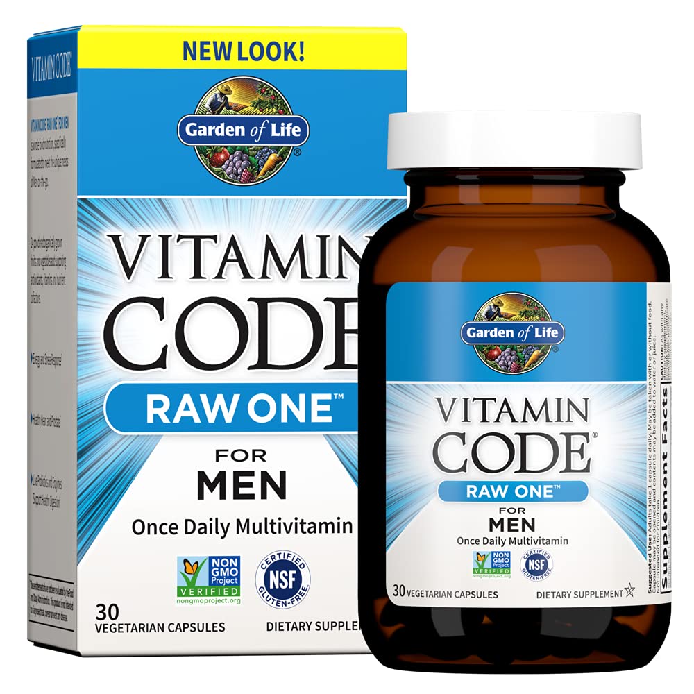 Garden of Life Vitamin Code Raw One Men's Multivitamin with Zinc Supplements for Immune and Skin Health, 30 Capsules Garden of LifeBuy Supplements Australia