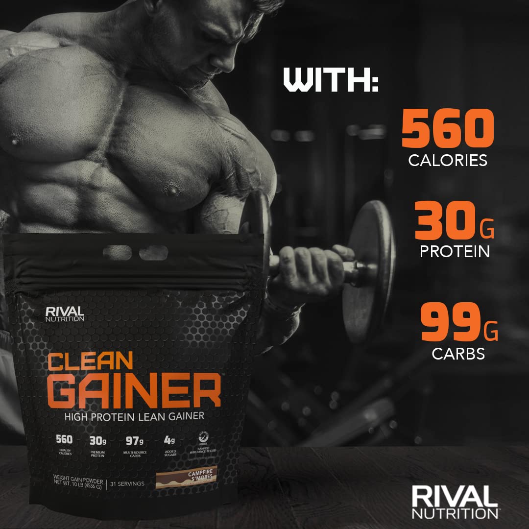 Rivalus Clean Gainer - Chocolate Fudge 10 Pound - Delicious Lean Mass Gainer RivalusBuy Supplements Australia