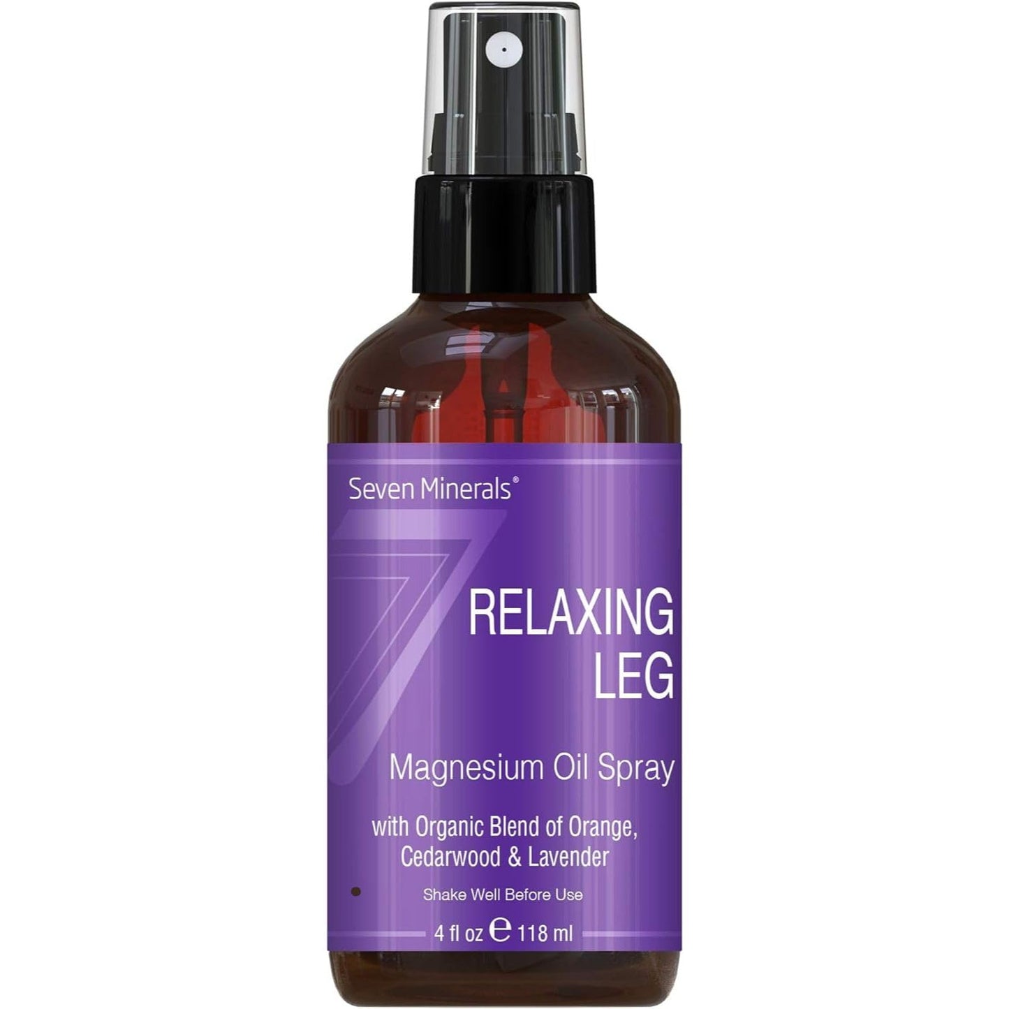 Seven Minerals Relaxing Leg Magnesium Spray, Powerful Blend of Essential Oils (Orange, Cedarwood, & Lavender), that Calms Legs Naturally. 4 fl oz, Seven MineralsBuy Supplements Australia