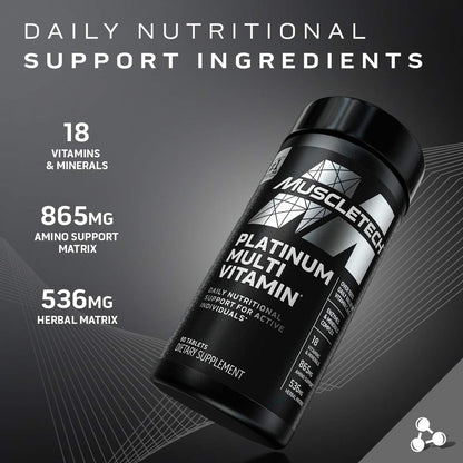 Muscletech Multivitamin for Men & Women Platinum Multivitamin | Vitamin C for Immune MuscleTechBuy Supplements Australia