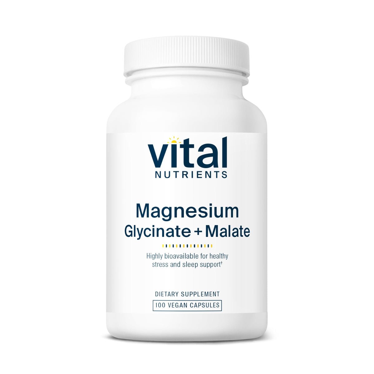 Vital Nutrients Magnesium Glycinate + Malate - 120mg Vegan Magnesium Supplement for Women and Men - Muscle, Heart, Bone Support* - Promotes Relaxation