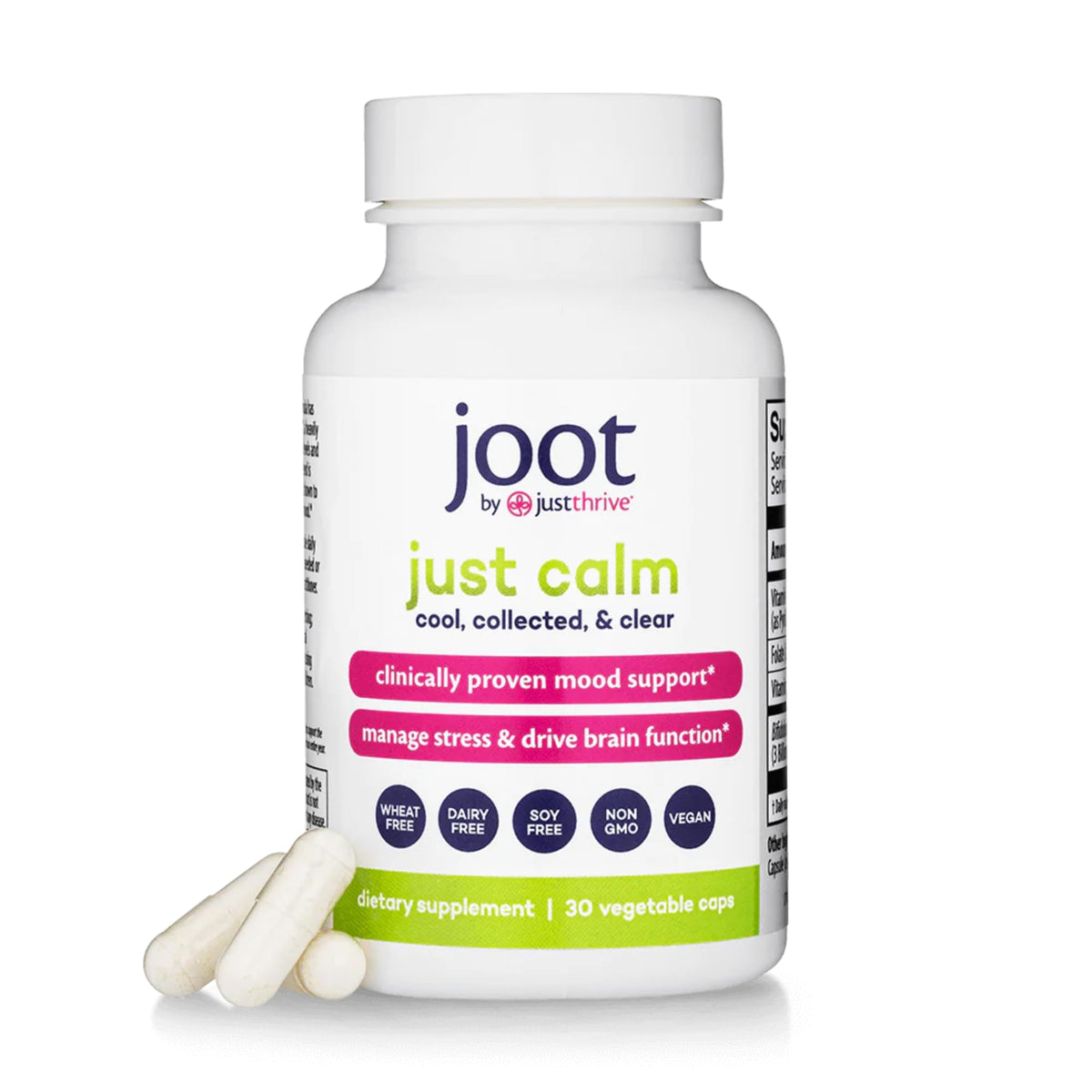 Just Thrive - Just Calm - Cortisol Manager - Calming, Memory, and Mood Support Supplement - Vegan, 30 Calm Capsules Just ThriveBuy Supplements Australia