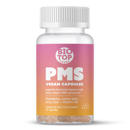 BIOTOPLEVEL PMS Support Supplement for Women & PMS Relief, Hormone Balance & Menstrual Period Relief for Cramps, Bloating & Mood Swings with Chasteberry, Vitamin B6, Lemon Balm, Dong Quai, 30 Count BIOTOPLEVELBuy Supplements Australia
