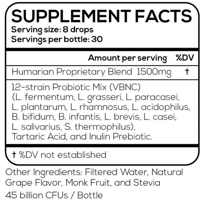 Probonix Humarian Liquid Probiotics for Women - 12-Strain Probiotic Drops to Fortify Women’s Gut Health, Vaginal Health, Immunity and Overall Wellness