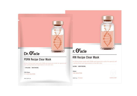 DR.ORACLE PDRN Recipe Clear Mask, Skin-fitting sheet mask PDRN, hyaluronic acid, special self care, moist, rejuvenation, vitalizing, 500ppm, 180ml (6,1 fl. oz.), 1 box - 10 sheets DR.ORACLE buy supplements Au