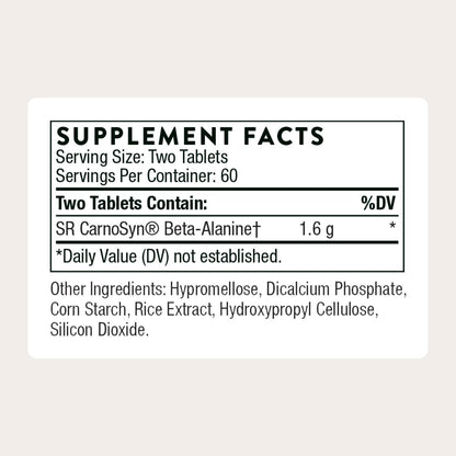 THORNE - Beta Alanine Sustained Release - Supports Muscle Output & Endurance - Helps Reduce Fatigue & Soreness* - Amino Acid Supplement - NSF Certified for Sport - Gluten & Dairy-Free - 120 Tablets THORNE buy supplements Au