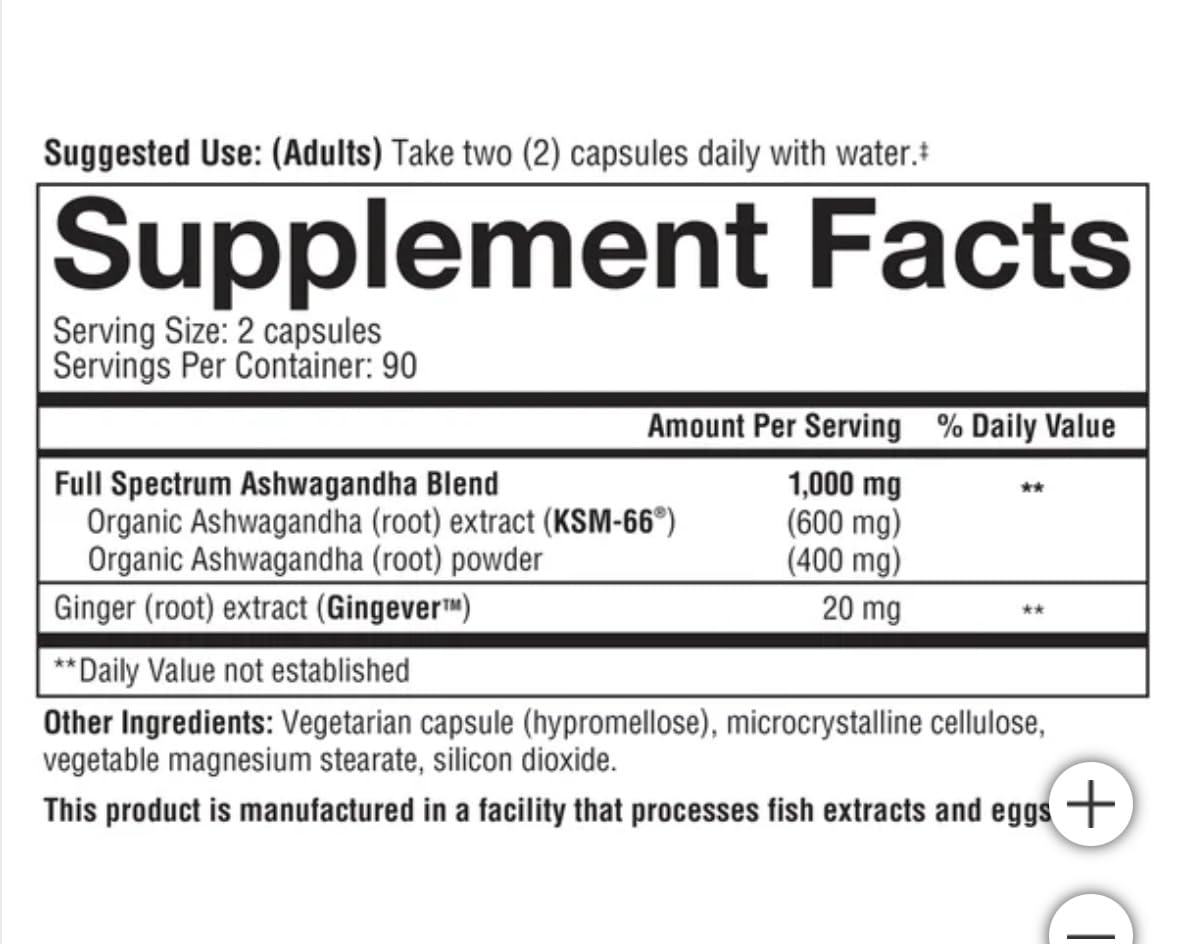 Youtheory Ashwagandha 1000mg with KSM-66 - Helps Support a Healthy Stress Response,180 Capsules (Pack of 1) YoutheoryBuy Supplements Australia