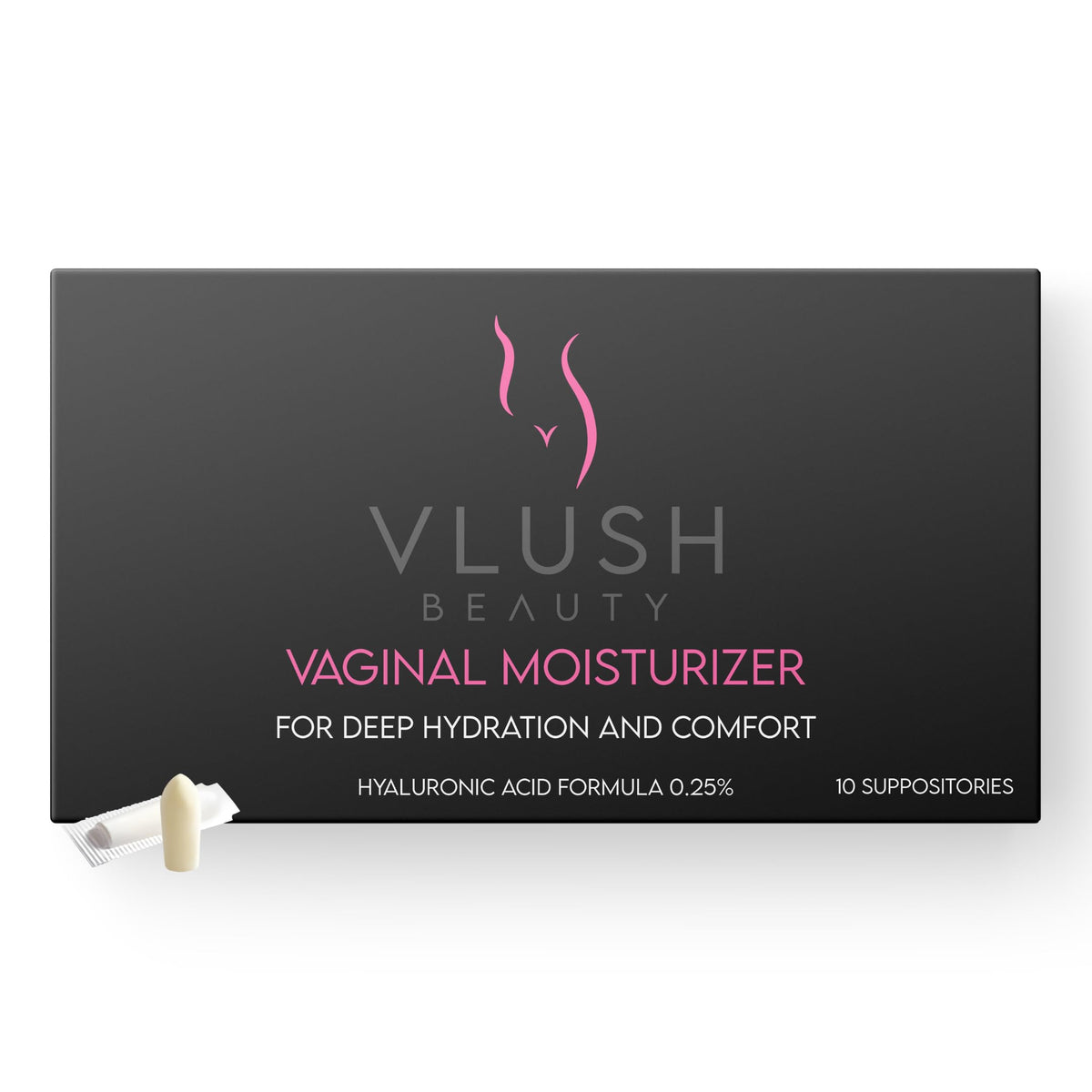 VLUSH Vaginal Moisturizer Suppositories - Deep Hydration with Hyaluronic Acid for Vaginal Dryness, Menopause Support & Daily Comfort, Made in FDA Registered Facility - Hormone-Free (10 Count) VLUSHBuy Supplements Australia