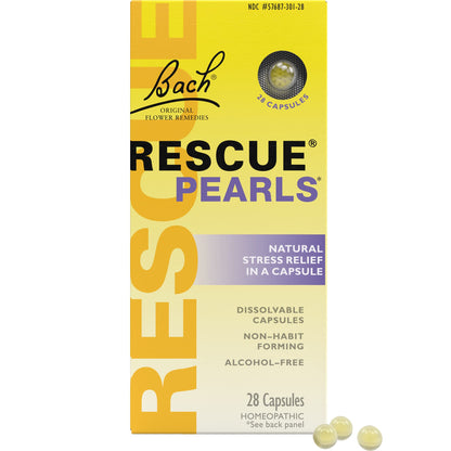 Bach RESCUE PEARLS, Natural Orange Vanilla Flavor, Natural Stress Relief, Homeopathic Flower Essence, Quick-Dissolve, Gluten & Sugar-Free, 28 Count RESCUE buy supplements Au