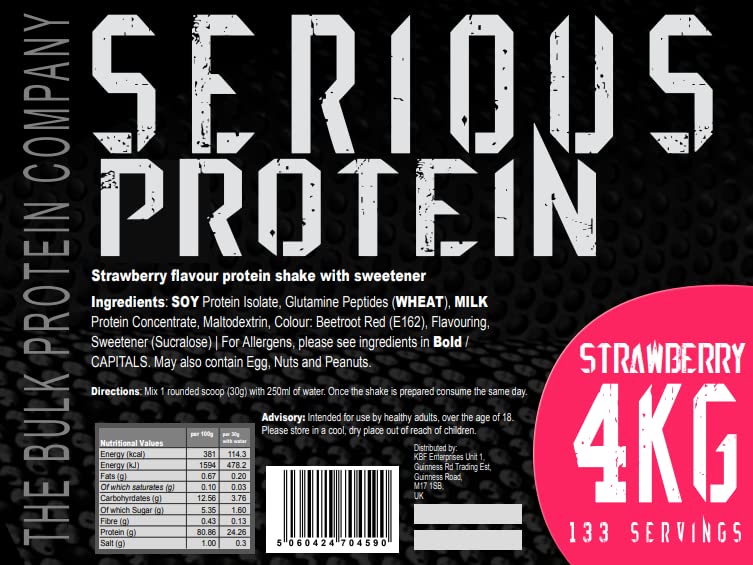 The Bulk Protein Company – SERIOUS PROTEIN – Whey Protein Powder – 4kg – Low Carb The Bulk Protein CompanyBuy Supplements Australia