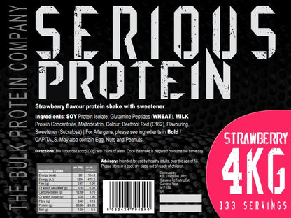 The Bulk Protein Company – SERIOUS PROTEIN – Whey Protein Powder – 4kg – Low Carb The Bulk Protein CompanyBuy Supplements Australia