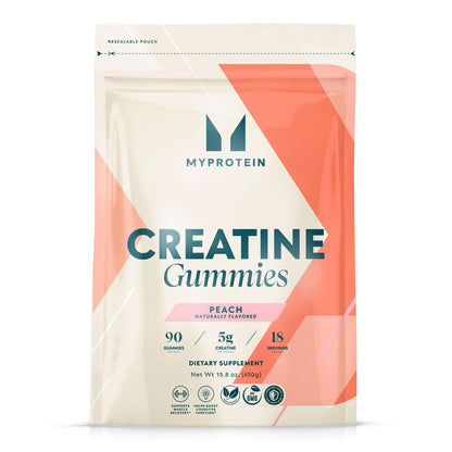 Myprotein Creatine Gummies, 5g Creatine Monohydrate per Serving, Peach, 90 Count, 18 Servings, Chewable Post/Pre Workout Strength & Recovery Sports Nutrition Supplement, Vegan, Non-GMO MyproteinBuy Supplements Australia
