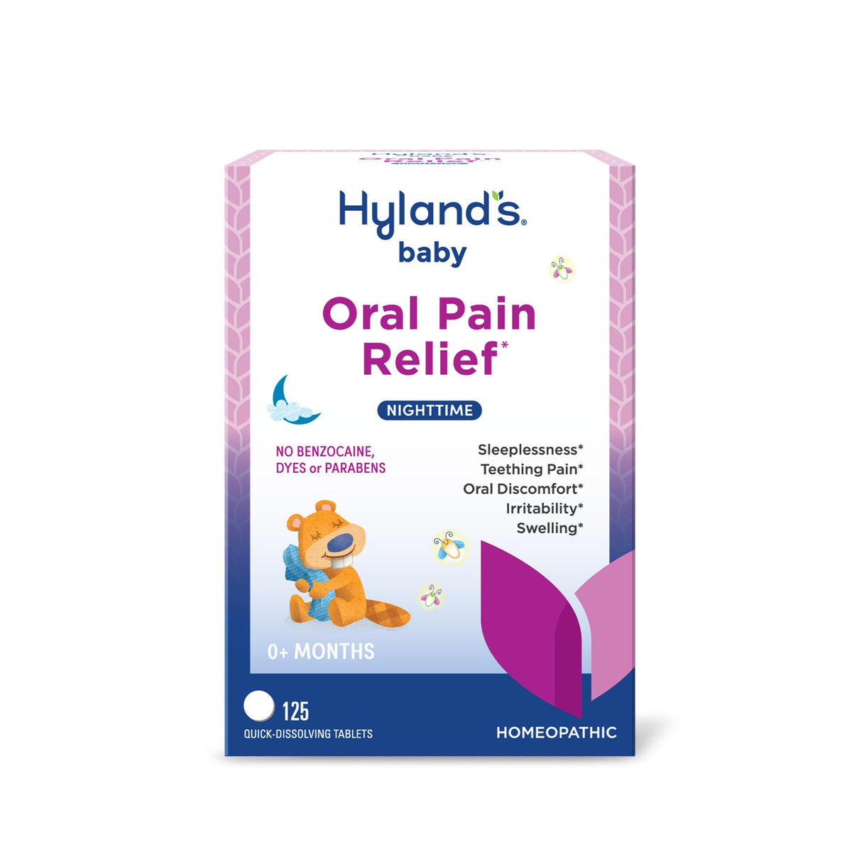 Hyland's Baby Nighttime Oral Pain Relief Tablets - 125-Count, Up to 62 Doses - Baby and Toddler Soothing Tablets with Chamomile for Discomfort, Irritability & Swelling Hyland's buy supplements Au