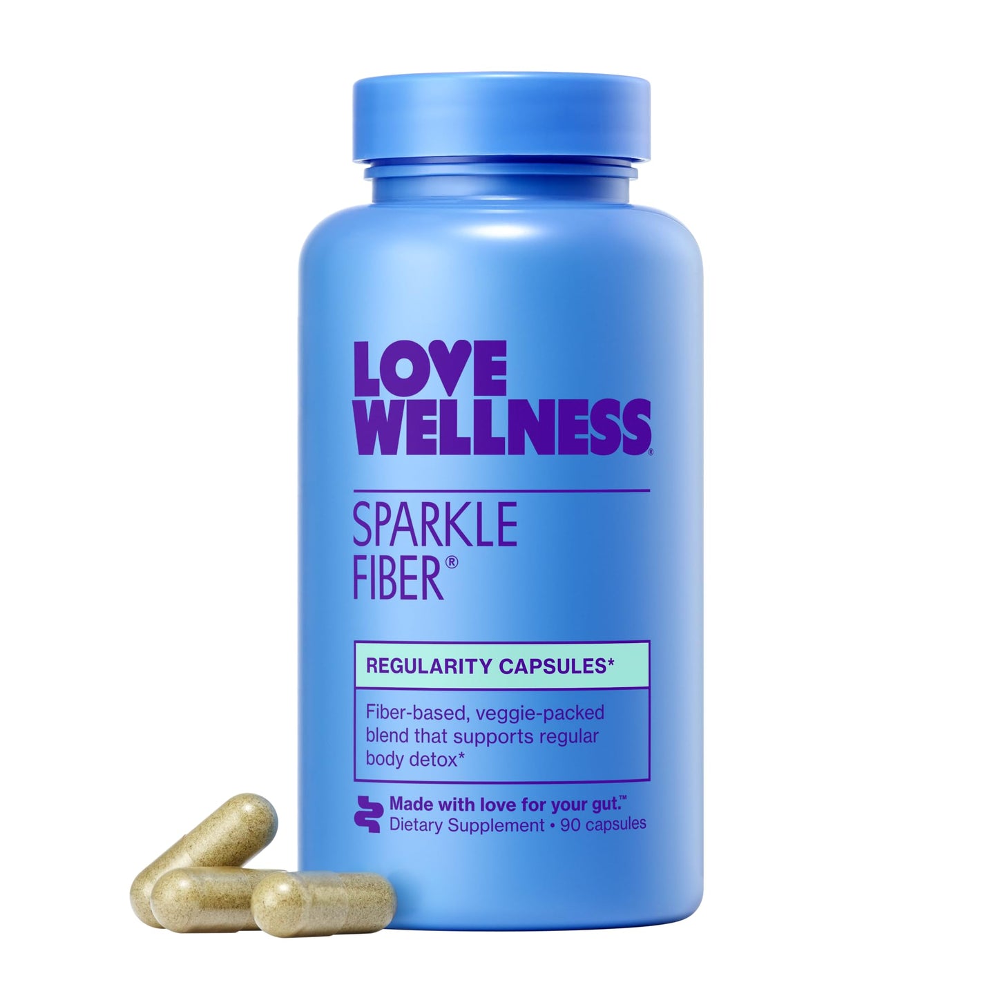Love Wellness Sparkle Fiber | Fiber Supplement with Digestive Enzymes | Greens Superfood Powder & Psyllium Husk Powder | Promotes Gut Health for Women | Regularity & Bloating Relief | 90 Count Love WellnessBuy Supplements Australia