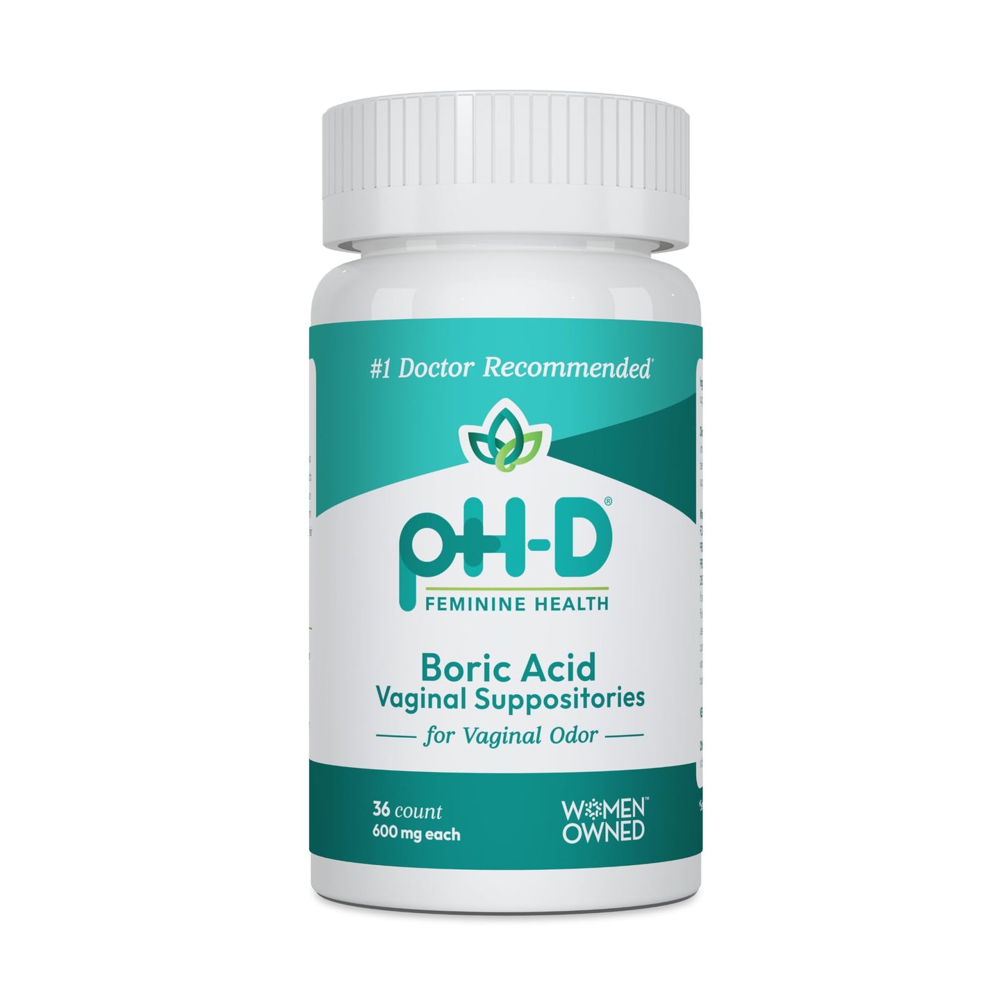 pH-D Feminine Health Support - 600 mg Boric Acid Suppositories - Woman Owned - for Vaginal Odor Use - 36 Count pH-D Feminine Health SupportBuy Supplements Australia