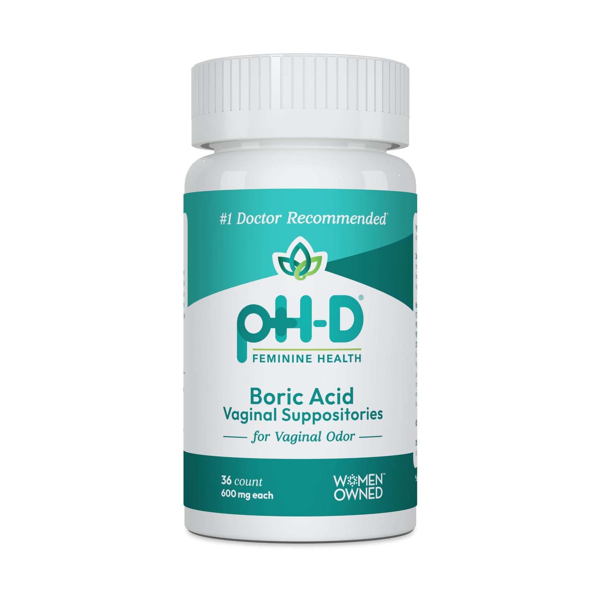 pH-D Feminine Health Support - 600 mg Boric Acid Suppositories - Woman Owned - for Vaginal Odor Use - 36 Count pH-D Feminine Health SupportBuy Supplements Australia