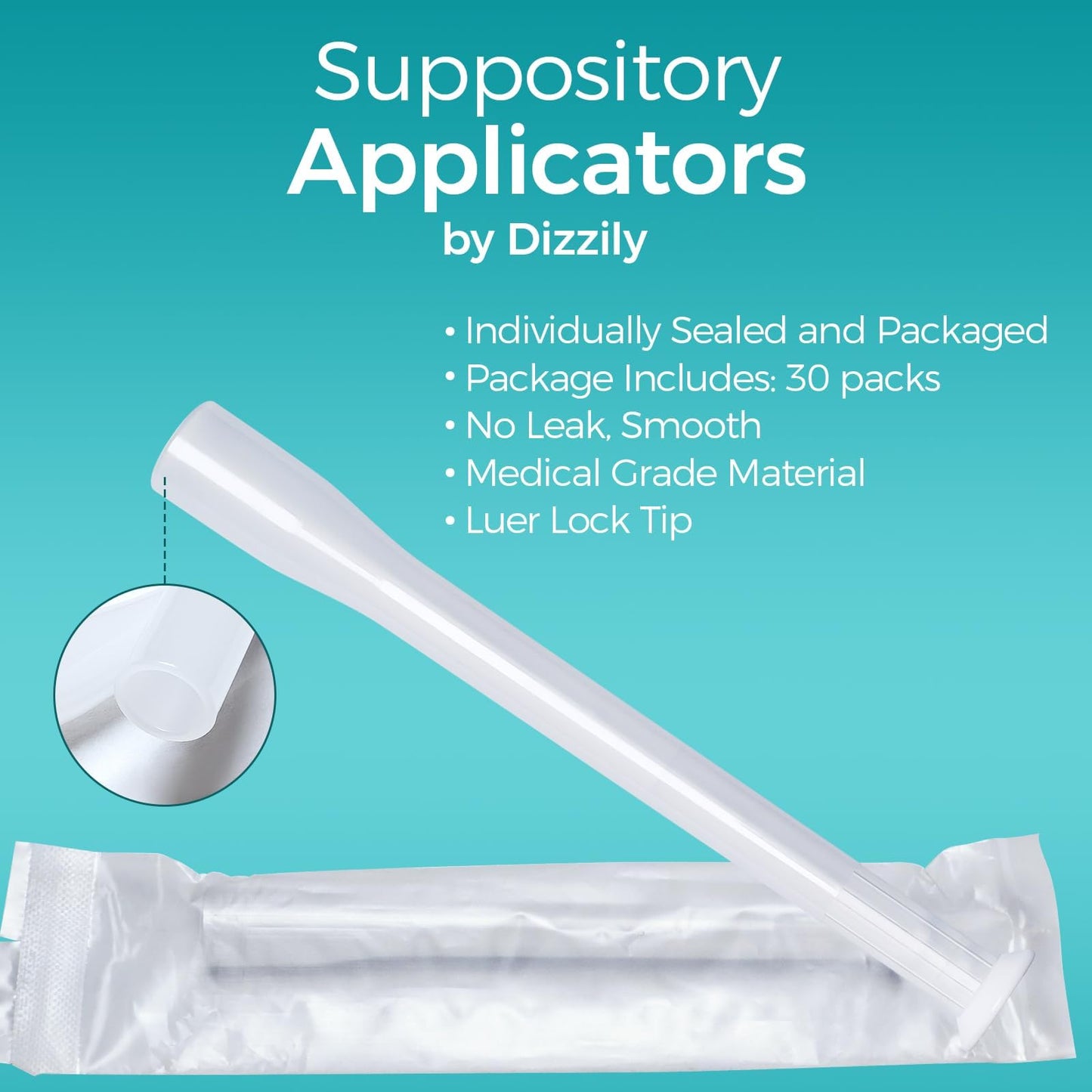 Dizzily 30 Pack Disposable Vaginal Suppository Applicators for Women, Individually Wrapped, Hygienic - Fits Most Boric Acid Suppositories, Pills, Tablet, Cap-sules and Feminine Care Applicator DizzilyBuy Supplements Australia