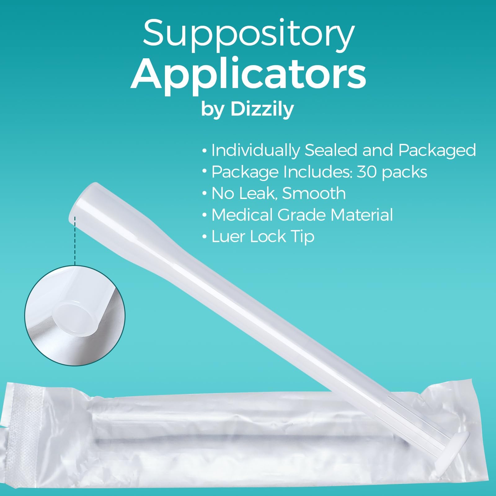 Dizzily 30 Pack Disposable Vaginal Suppository Applicators for Women, Individually Wrapped, Hygienic - Fits Most Boric Acid Suppositories, Pills, Tablet, Cap-sules and Feminine Care Applicator DizzilyBuy Supplements Australia