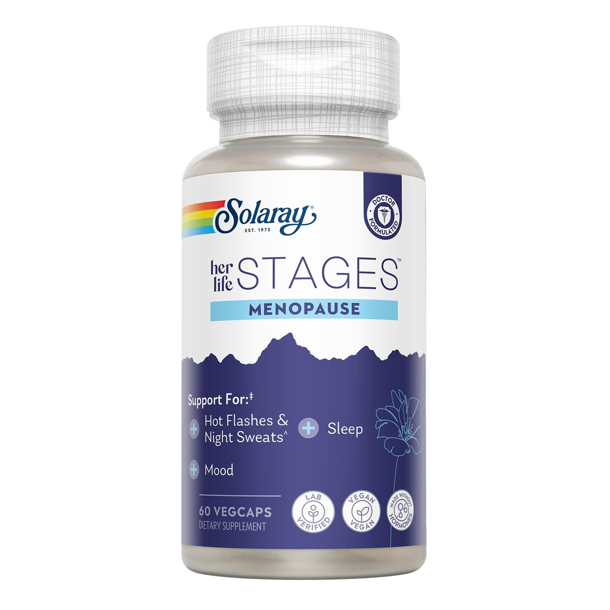 SOLARAY Menopause her Life Stages - Menopause Supplements for Women - Supports Mood, Sleep, Hot Flashes, Night Sweats - Vegan, Gluten Free - 60-Day Guarantee - 30 Servings, 60 VegCaps SOLARAYBuy Supplements Australia