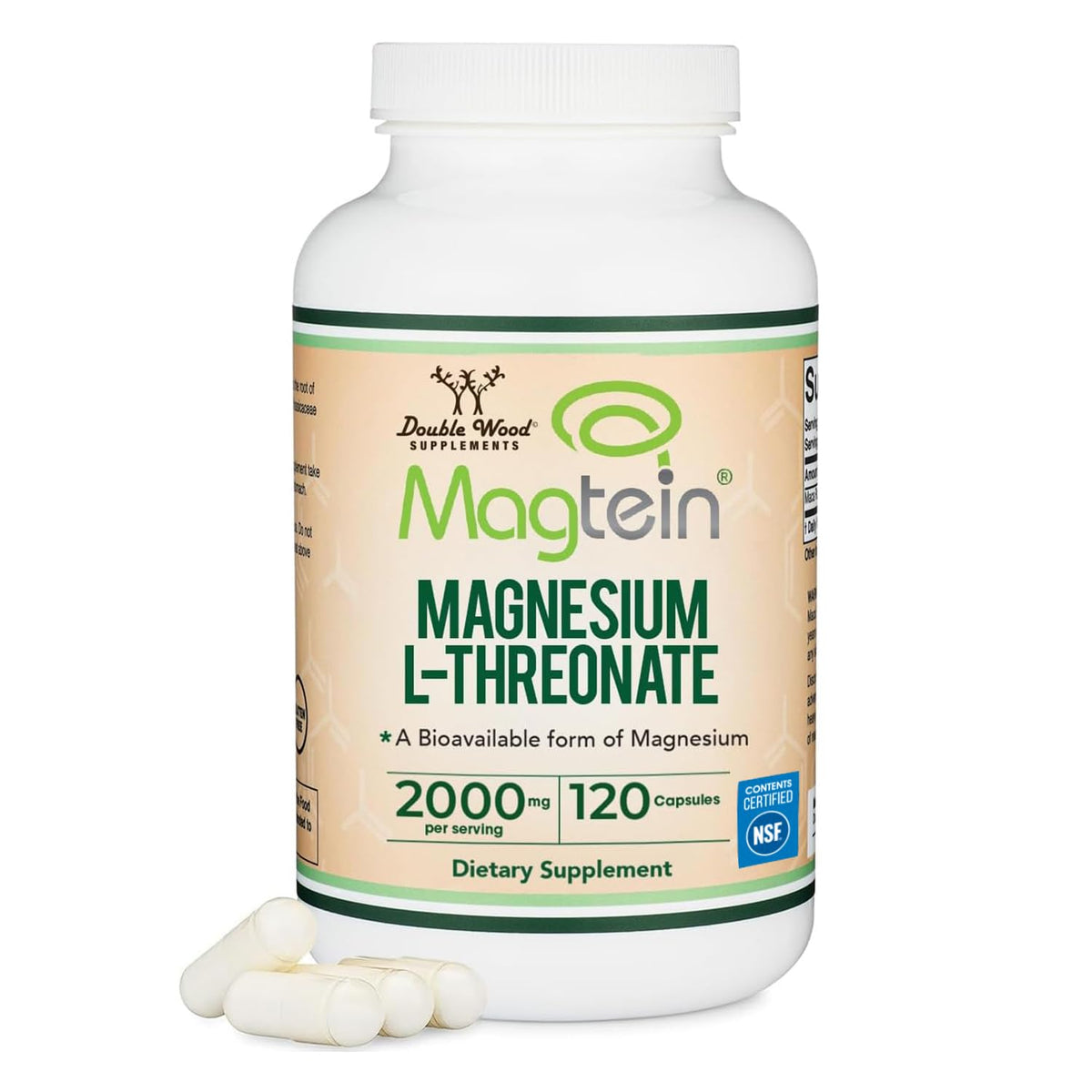 Magnesium L Threonate, Magtein - NSF Certified - Sleep and Cognitive Support – High Absorption