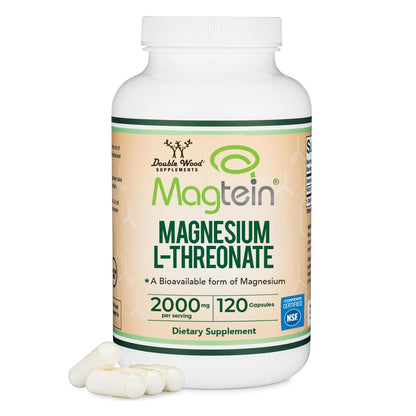 Magnesium L Threonate, Magtein - NSF Certified - Sleep and Cognitive Support – High Absorption